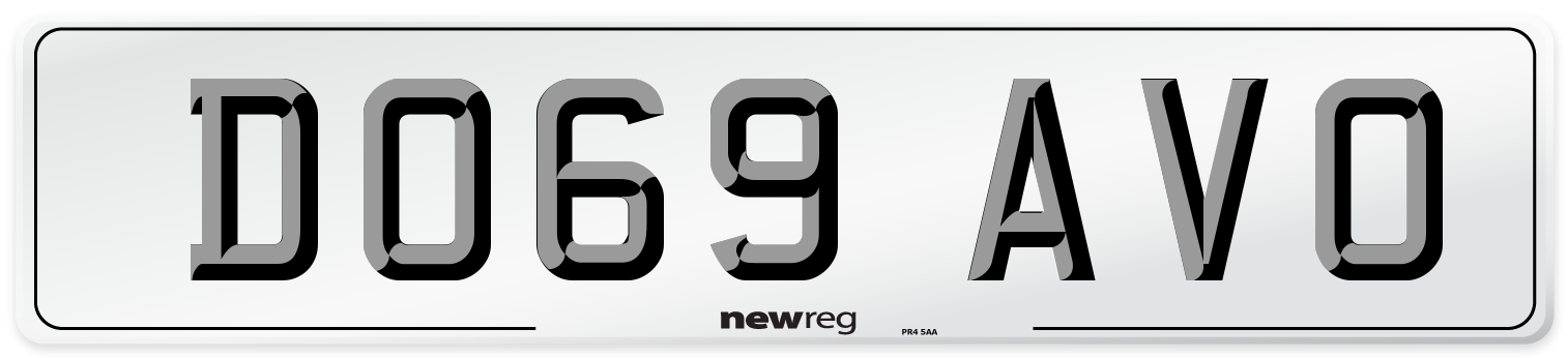 DO69 AVO Number Plate from New Reg